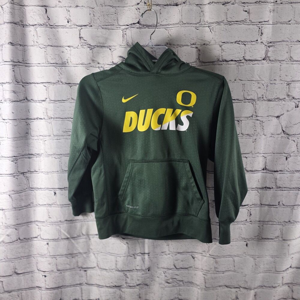 Nike Oregon Ducks Youth Medium Green Dri-Fit Pullover Hoodie